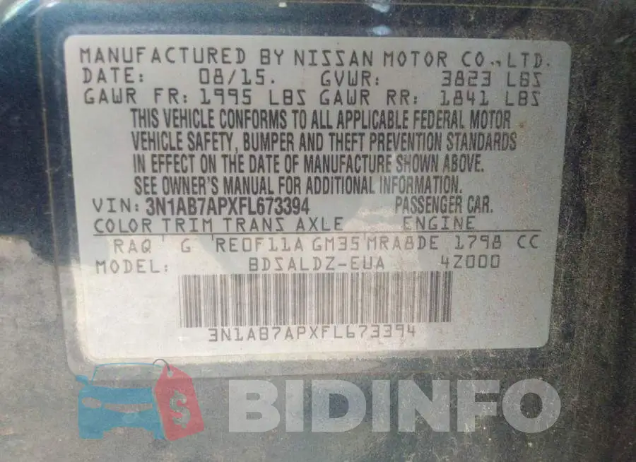 3N1AB7APXFL673394 Photo# 9
