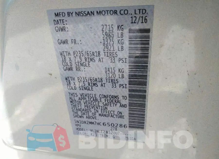 5N1DR2MM7HC650286 Photo# 9