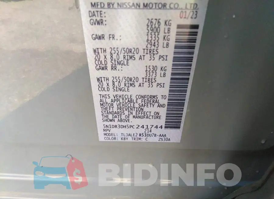 5N1DR3DH5PC241744 Photo# 9