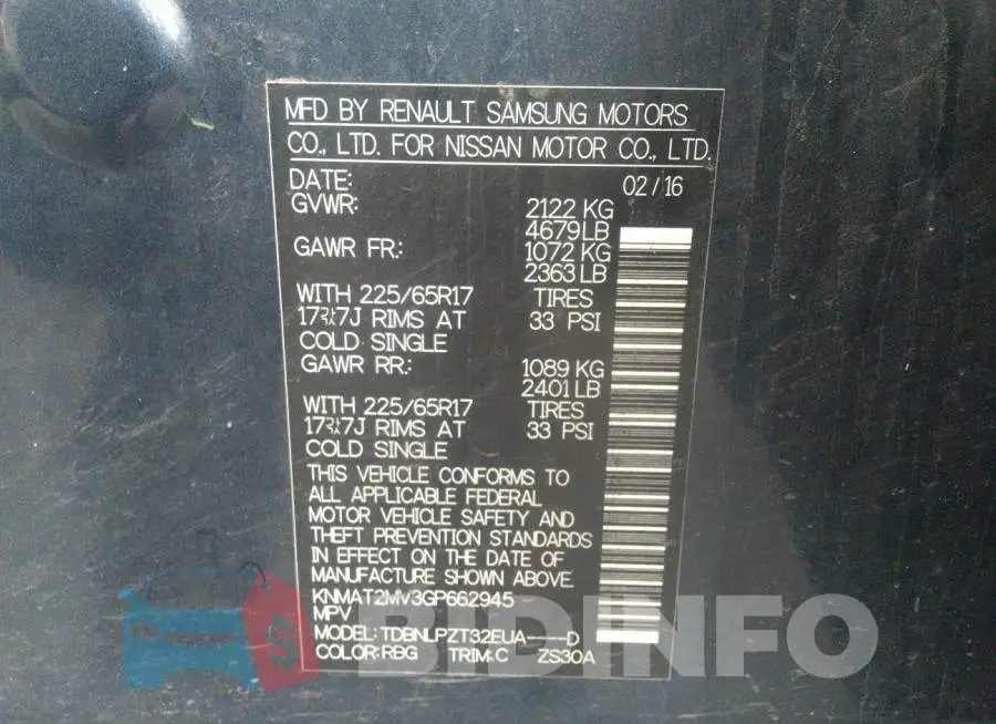 KNMAT2MV3GP662945 Photo# 9