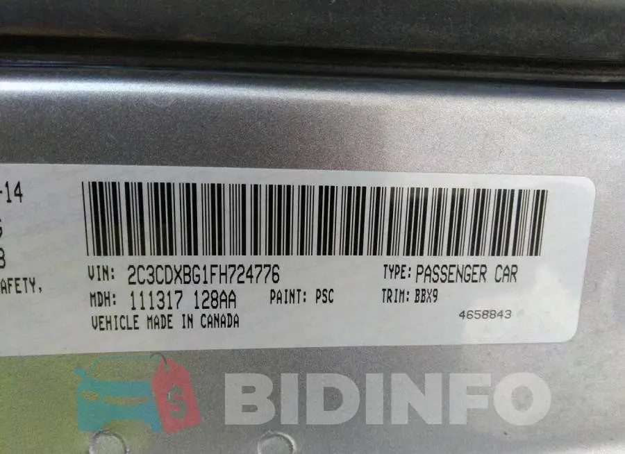 2C3CDXBG1FH724776 Photo# 9