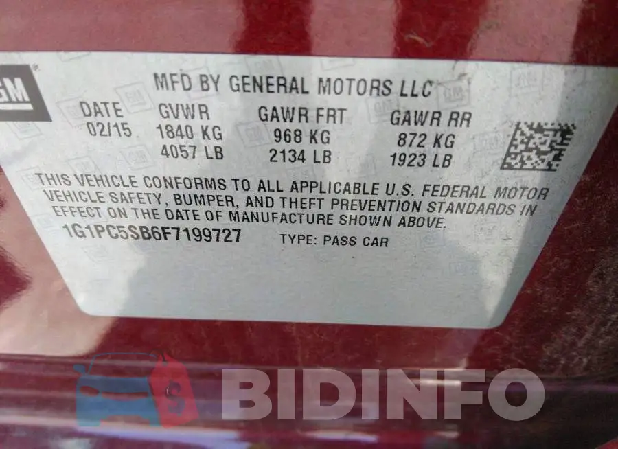1G1PC5SB6F7199727 Photo# 9