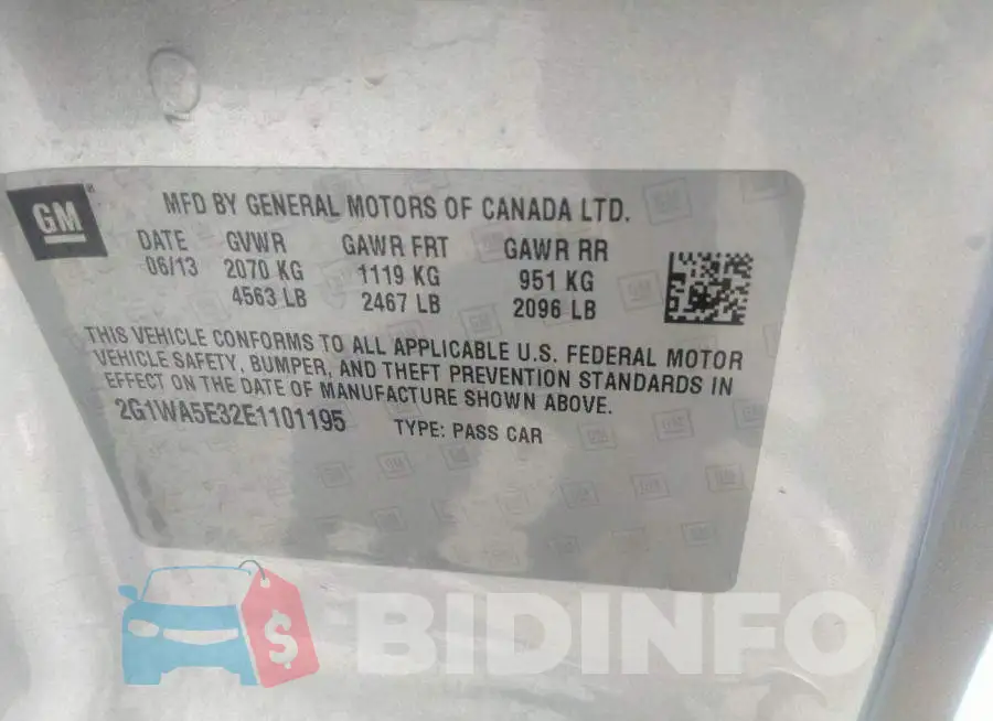 2G1WA5E32E1101195 Photo# 9