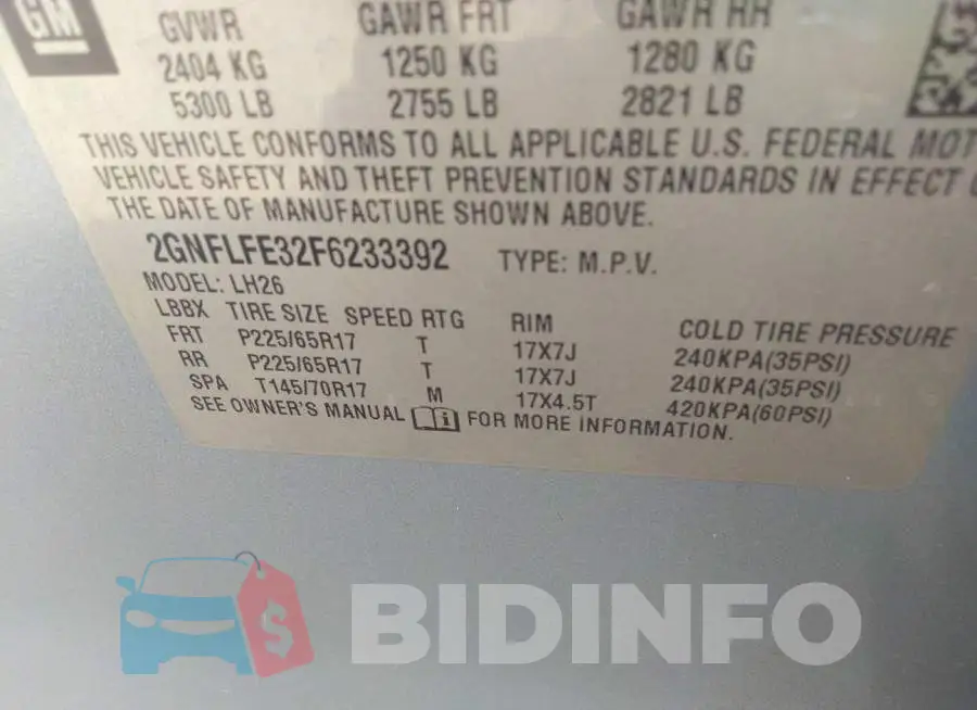 2GNFLFE32F6233392 Photo# 9