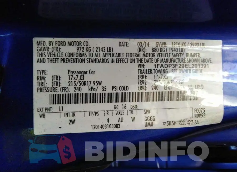 1FADP3F29EL291391 Photo# 9