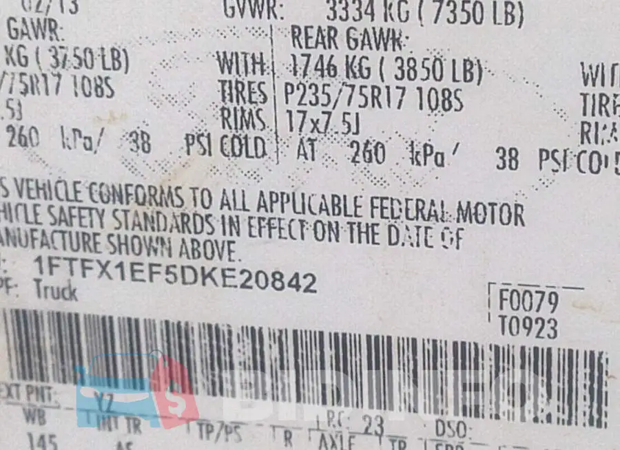 1FTFX1EF5DKE20842 Photo# 9