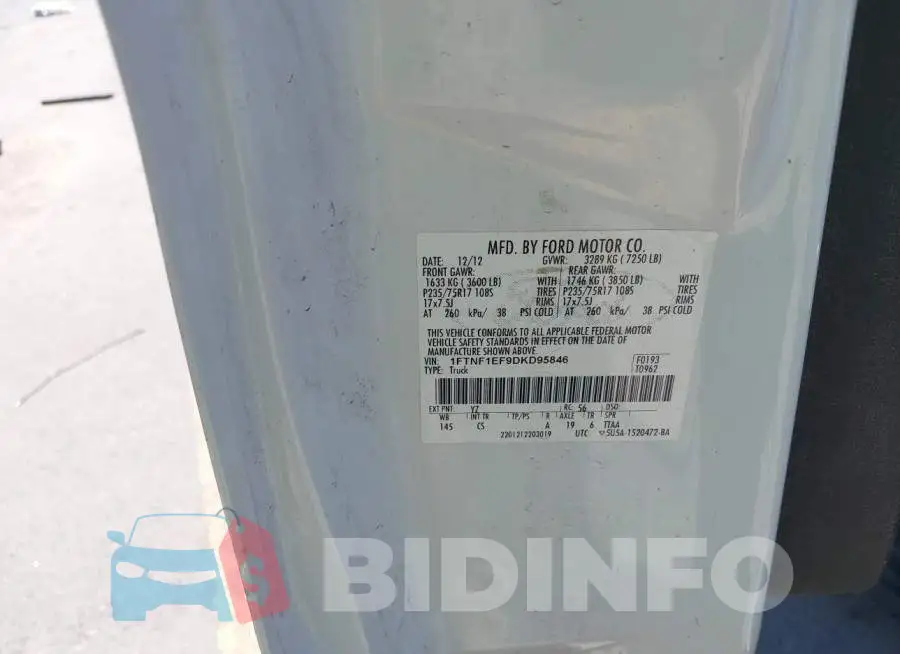 1FTNF1EF9DKD95846 Photo# 9