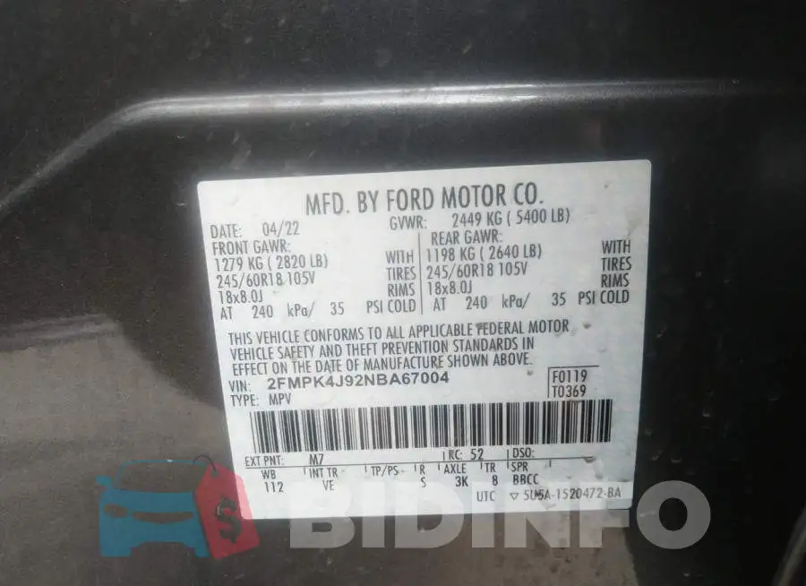 2FMPK4J92NBA67004 Photo# 9