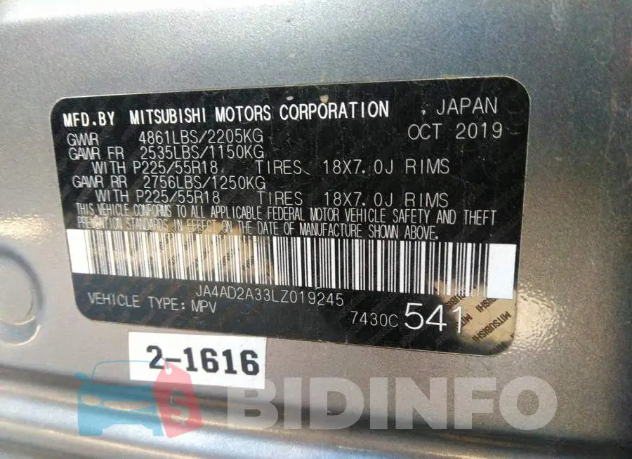 JA4AD2A33LZ019245 Photo# 9
