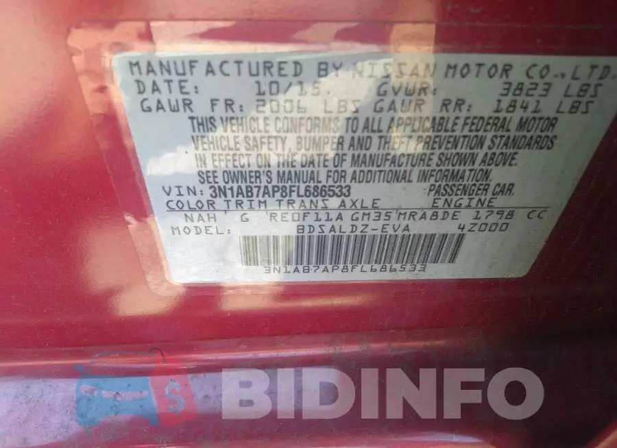 3N1AB7AP8FL686533 Photo# 9