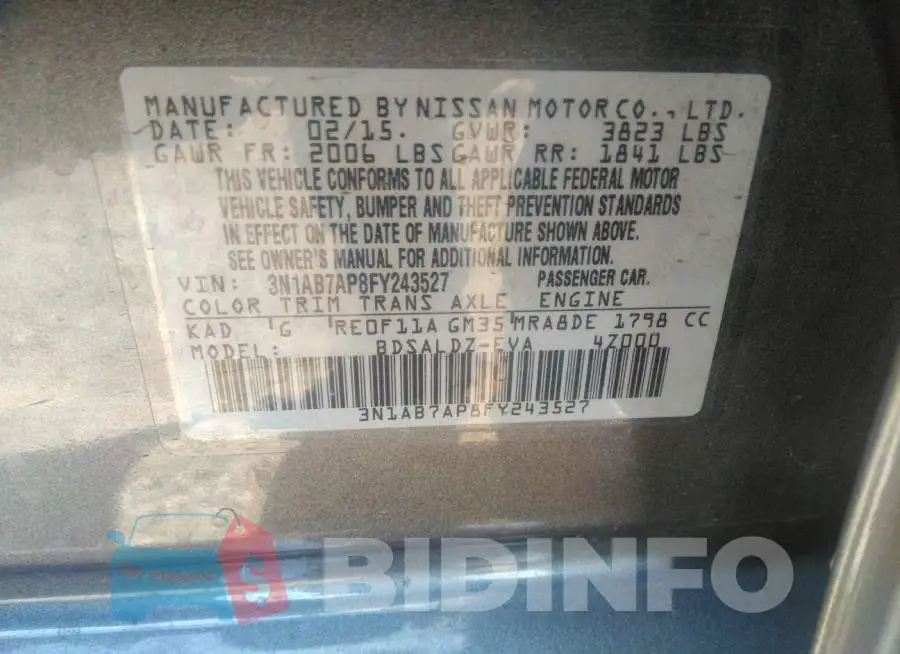 3N1AB7AP8FY243527 Photo# 9