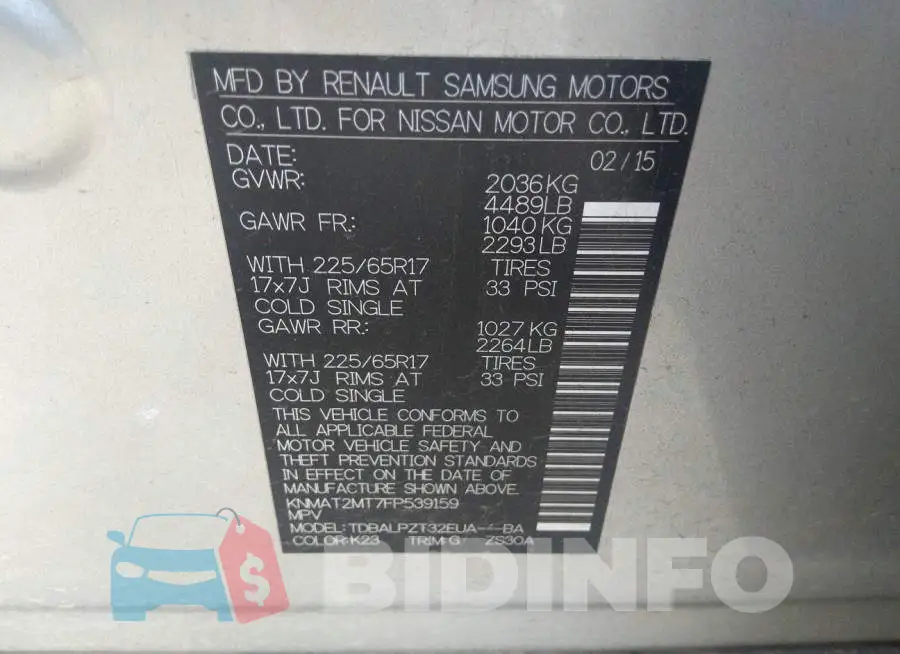 KNMAT2MT7FP539159 Photo# 9