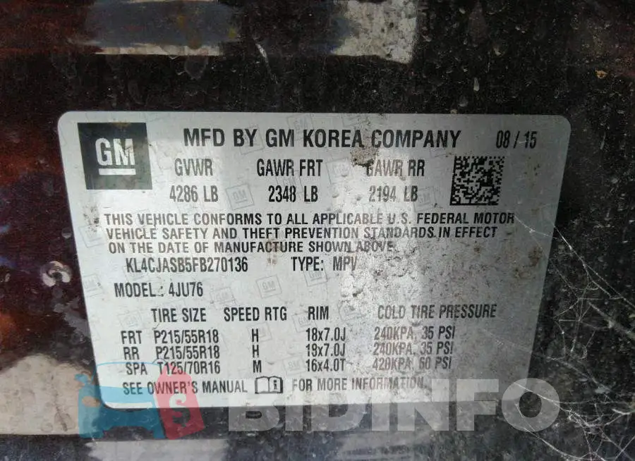 KL4CJASB5FB270136 Photo# 9