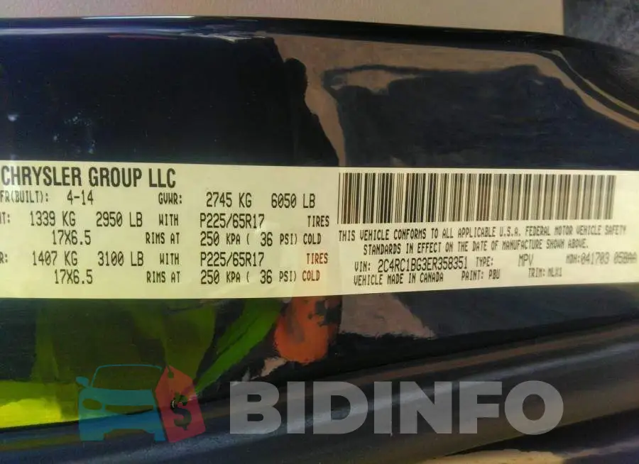 2C4RC1BG3ER358351 Photo# 9