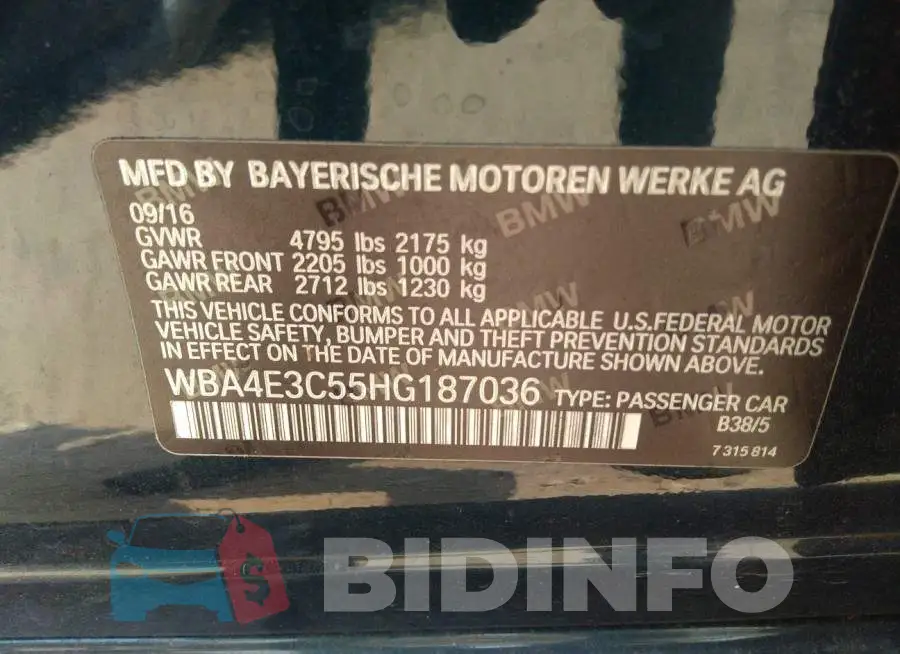 WBA4E3C55HG187036 Photo# 9