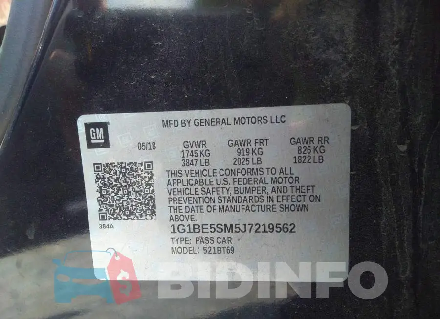 1G1BE5SM5J7219562 Photo# 9
