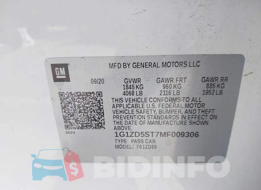 1G1ZD5ST7MF009306 Photo# 9