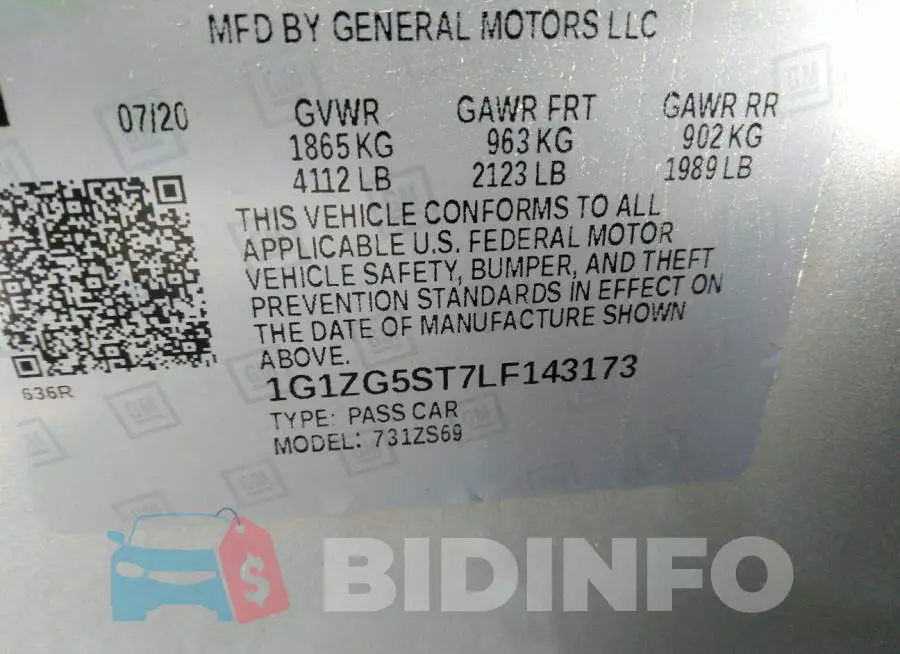 1G1ZG5ST7LF143173 Photo# 9