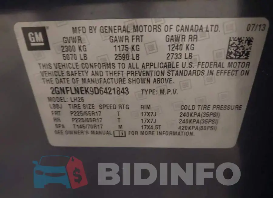 2GNFLNEK9D6421843 Photo# 9
