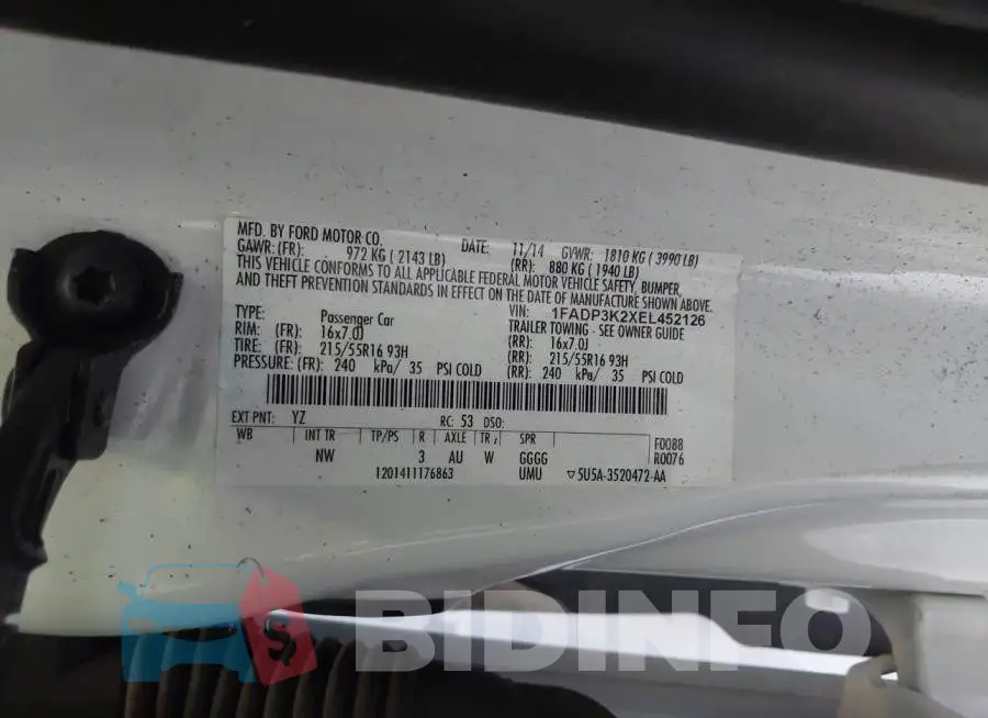 1FADP3K2XEL452126 Photo# 9