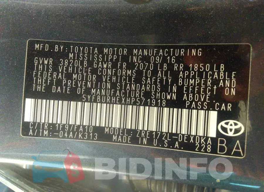 5YFBURHEXHP571918 Photo# 9