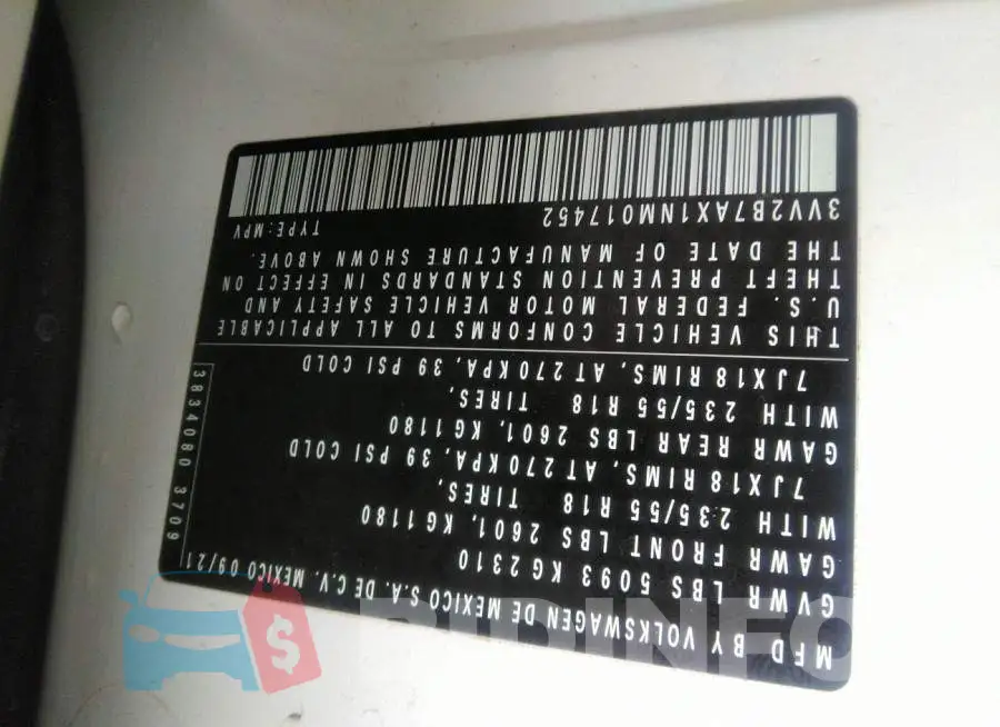 3VV2B7AX1NM017452 Photo# 9