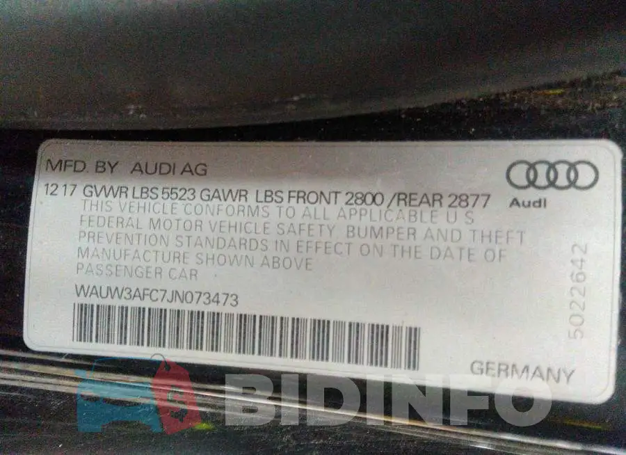 WAUW3AFC7JN073473 Photo# 9
