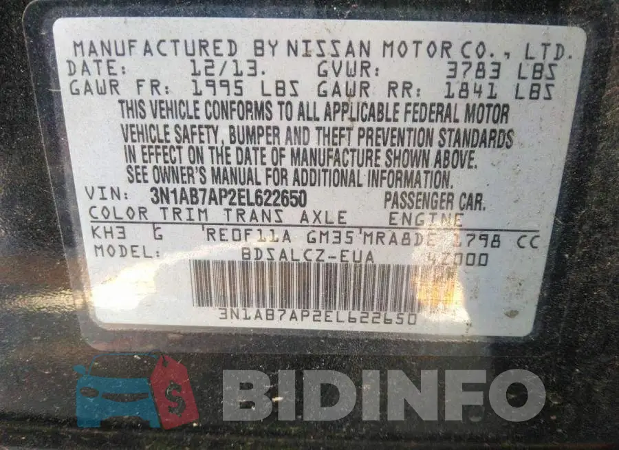 3N1AB7AP2EL622650 Photo# 9