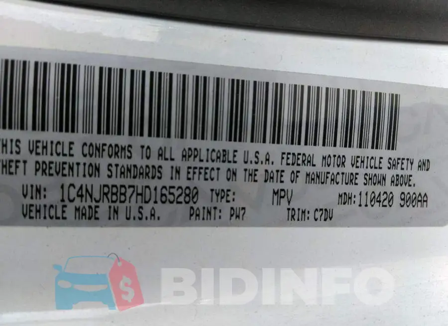 1C4NJRBB7HD165280 Photo# 9