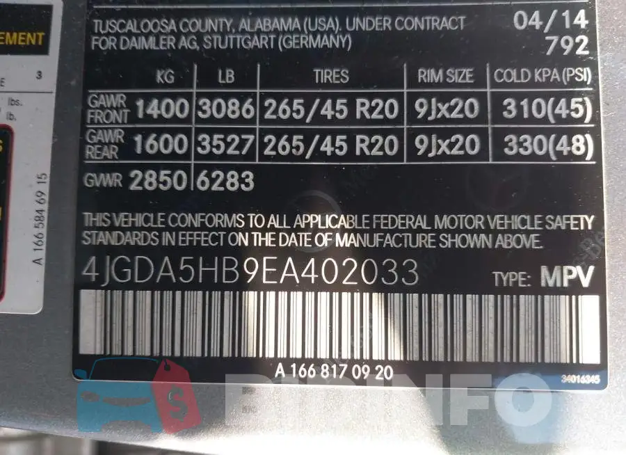 4JGDA5HB9EA402033 Photo# 9