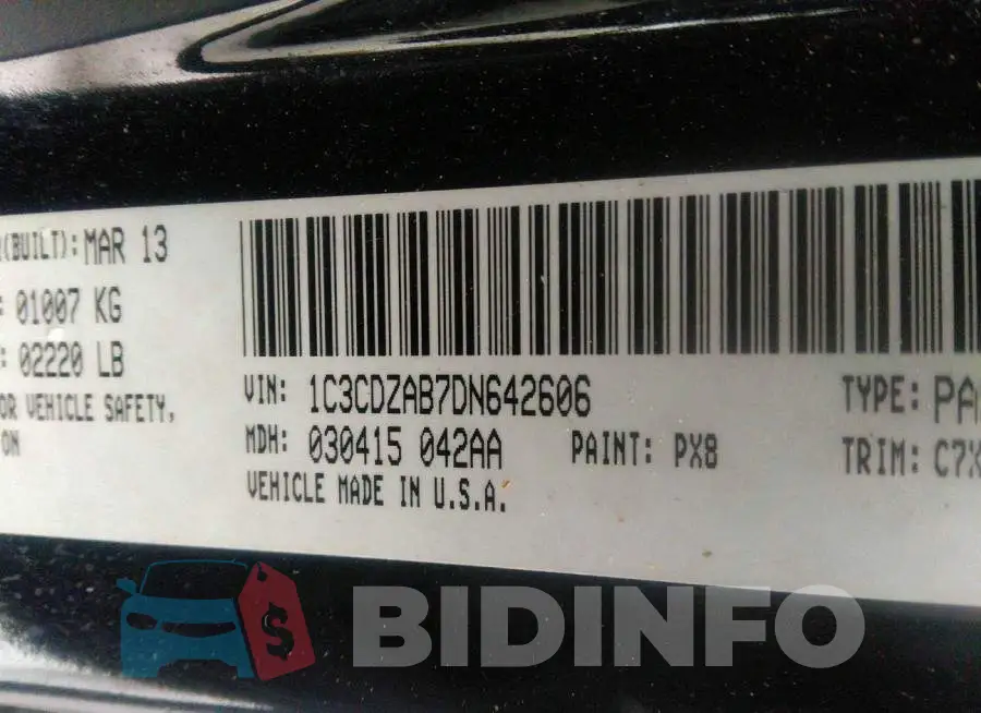 1C3CDZAB7DN642606 Photo# 9