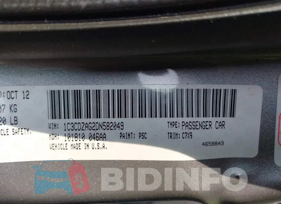 1C3CDZAG2DN582049 Photo# 9
