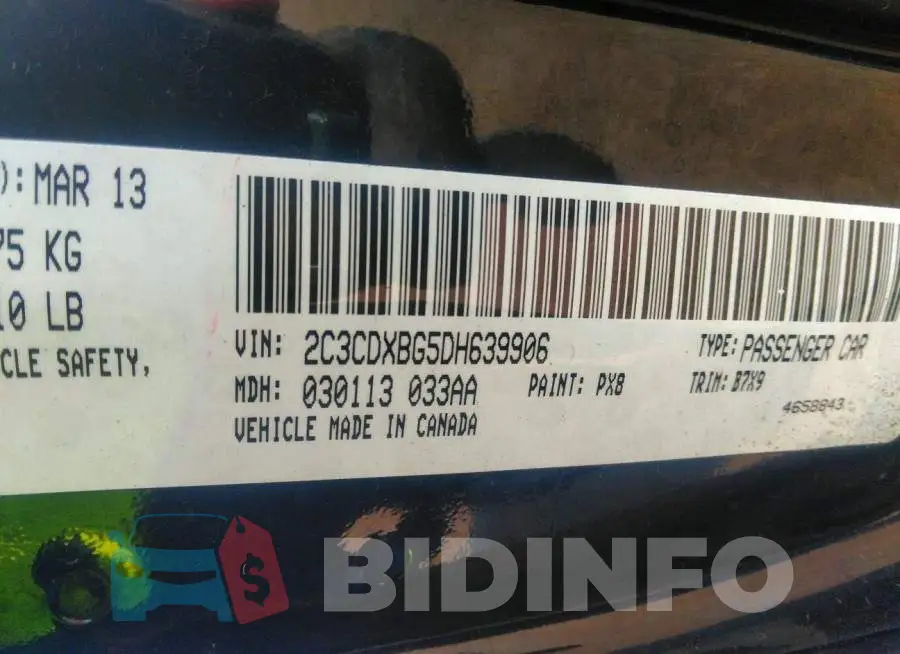 2C3CDXBG5DH639906 Photo# 9