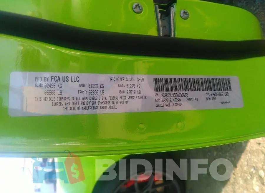 2C3CDXL95KH633682 Photo# 9