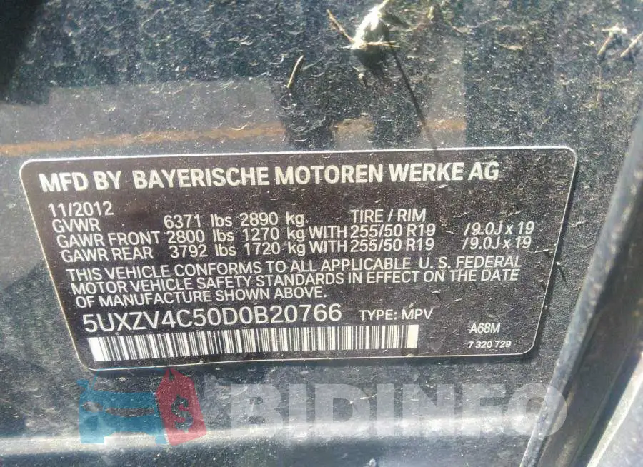 5UXZV4C50D0B20766 Photo# 9