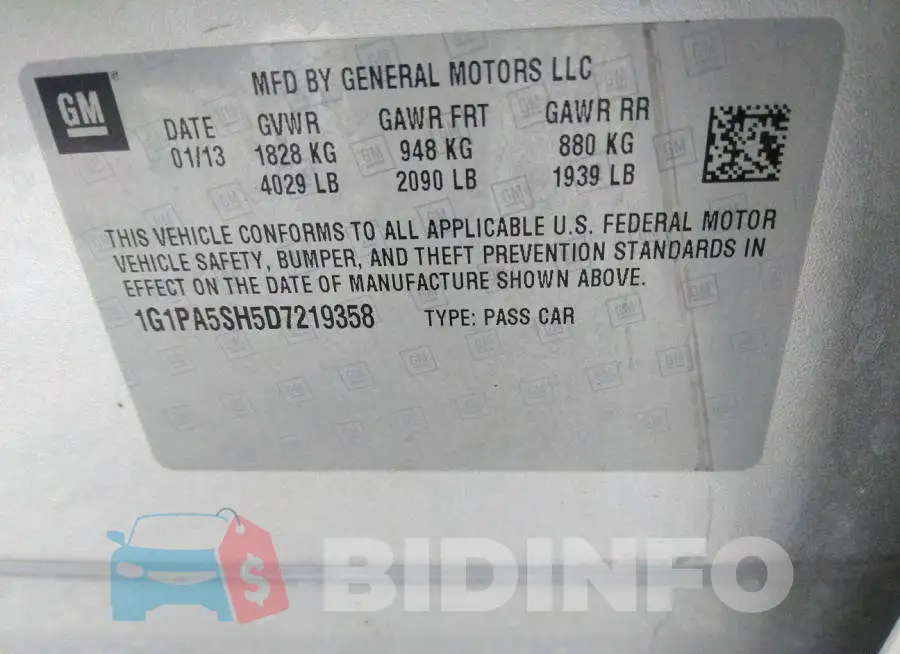 1G1PA5SH5D7219358 Photo# 9