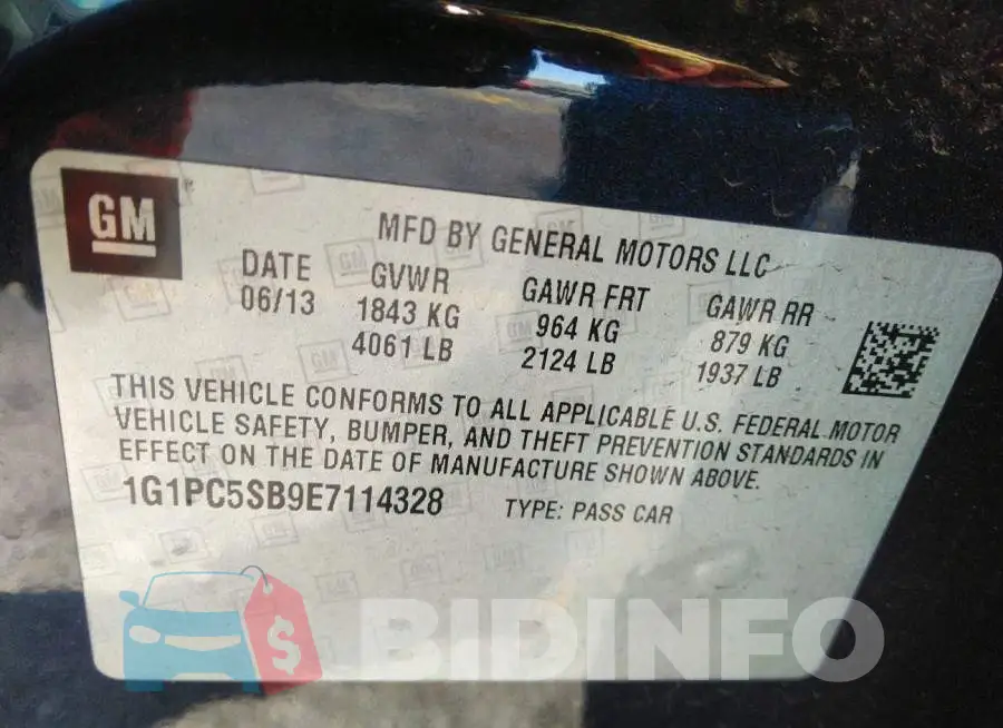 1G1PC5SB9E7114328 Photo# 9