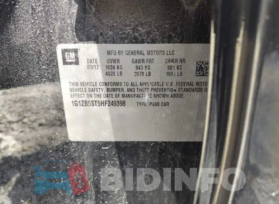 1G1ZB5ST5HF249398 Photo# 9