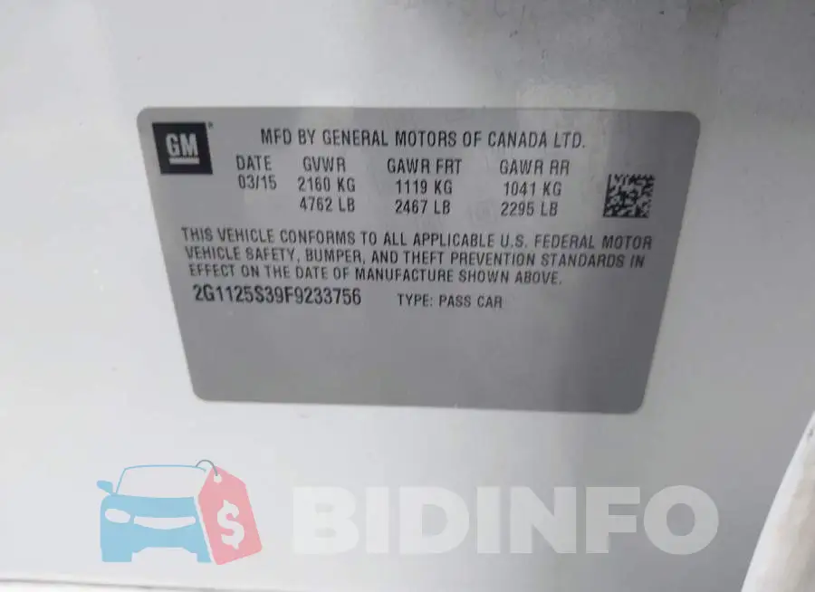 2G1125S39F9233756 Photo# 9