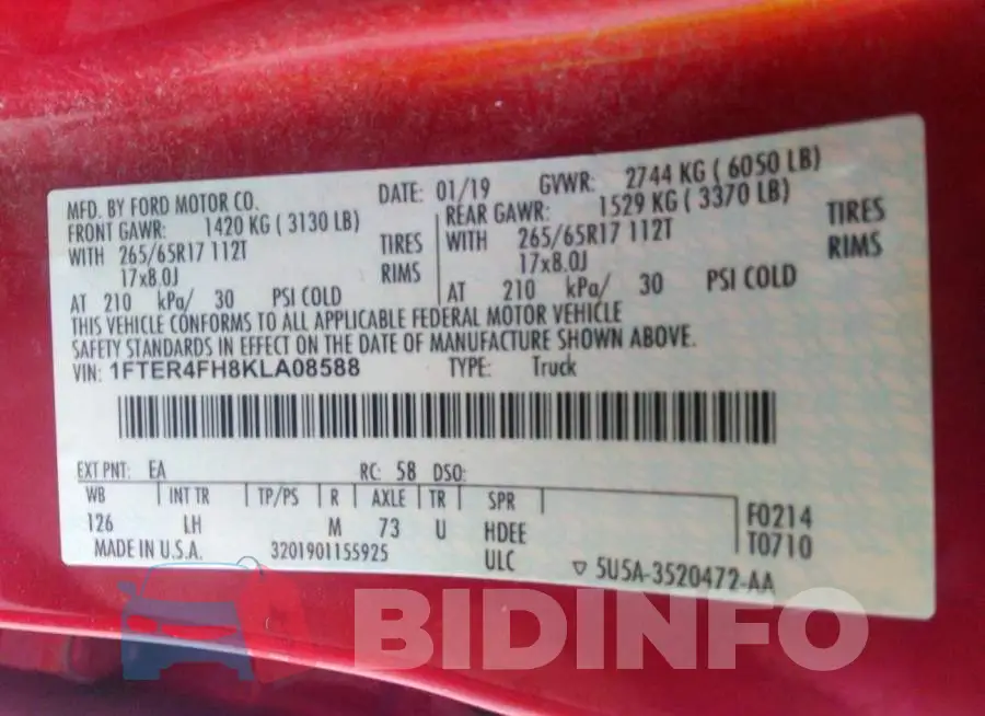 1FTER4FH8KLA08588 Photo# 9