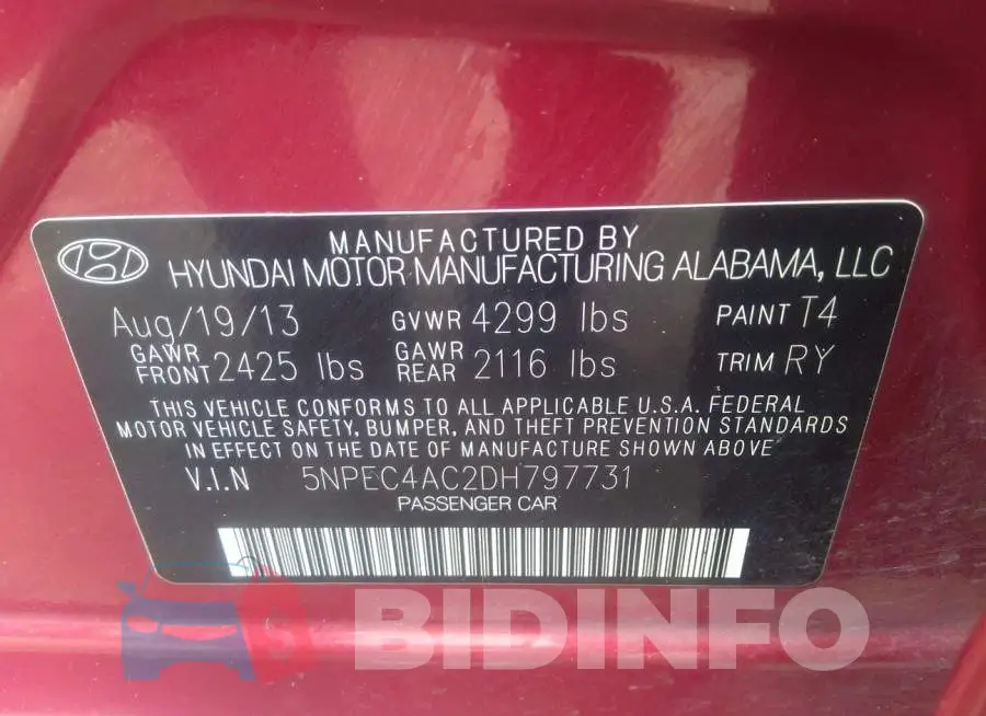 5NPEC4AC2DH797731 Photo# 9