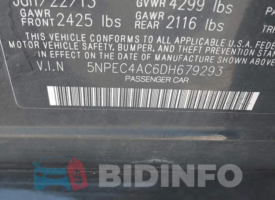 5NPEC4AC6DH679293 Photo# 9