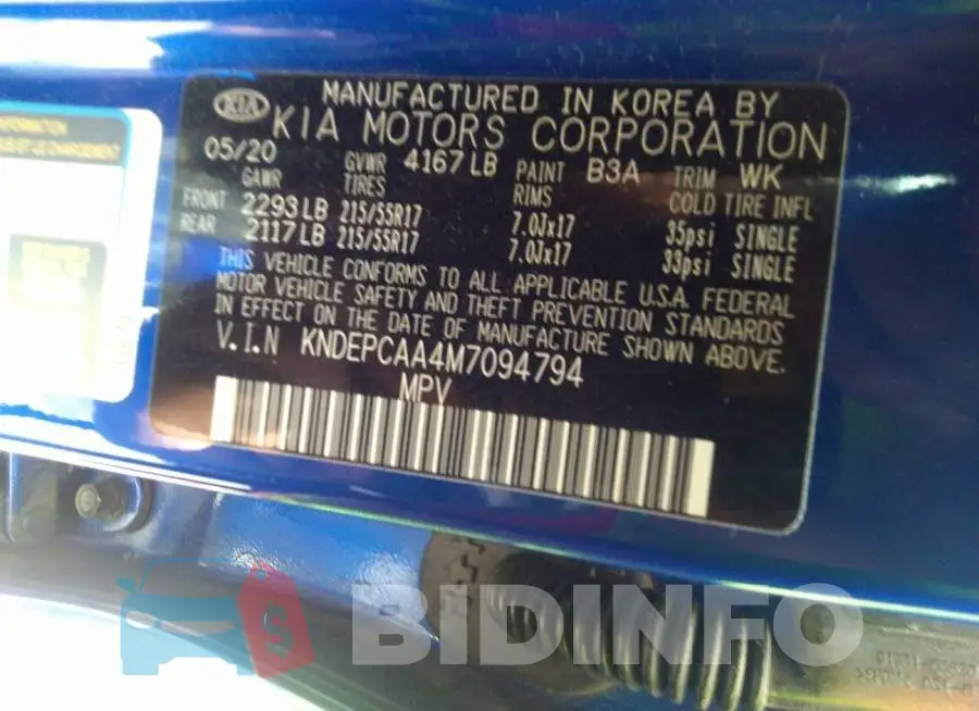 KNDEPCAA4M7094794 Photo# 9
