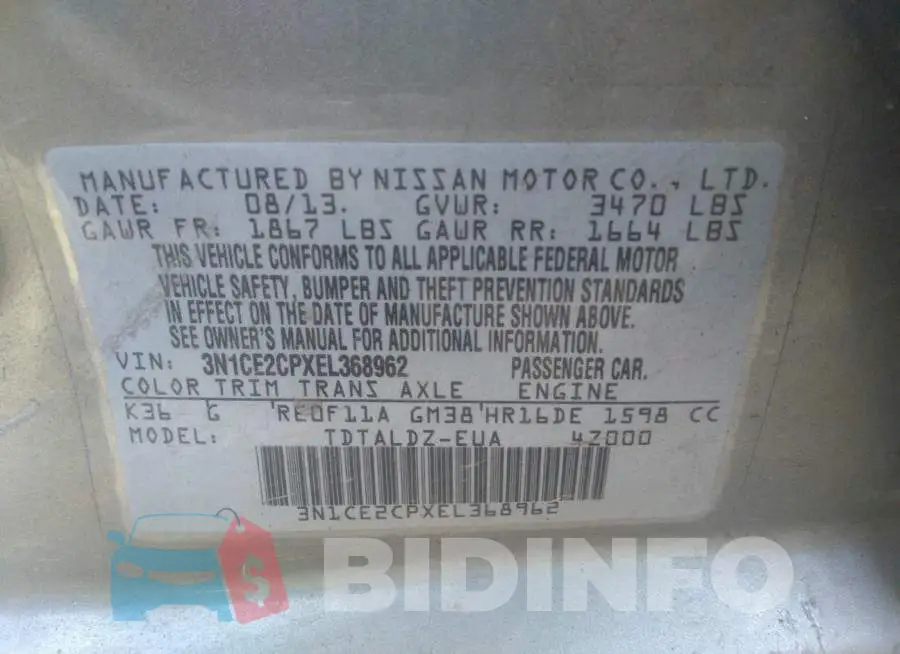 3N1CE2CPXEL368962 Photo# 9