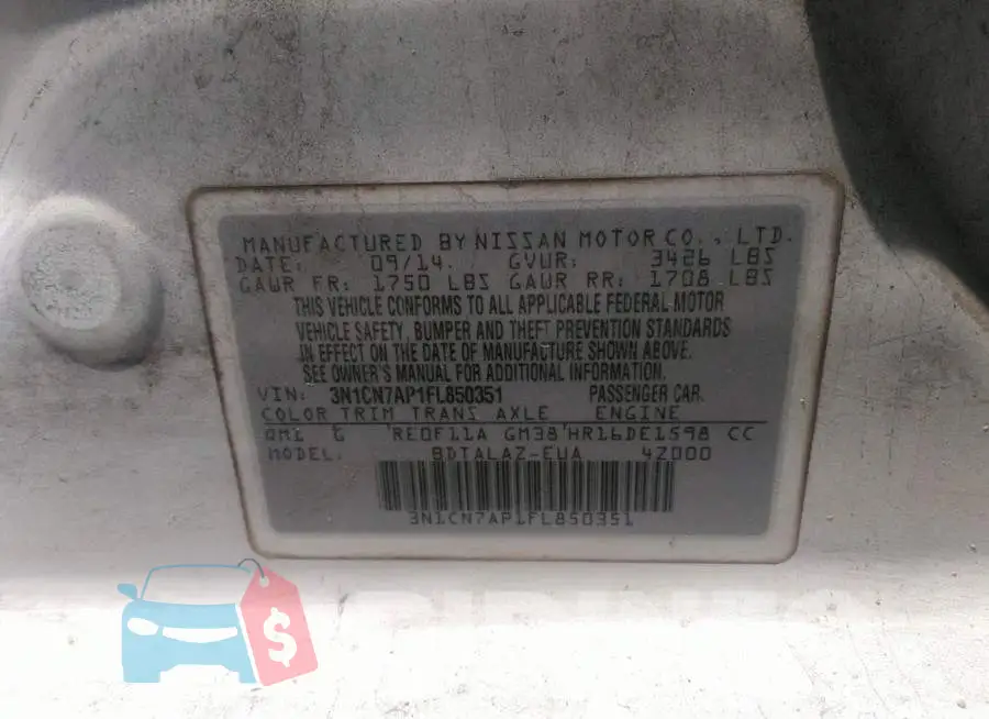 3N1CN7AP1FL850351 Photo# 9