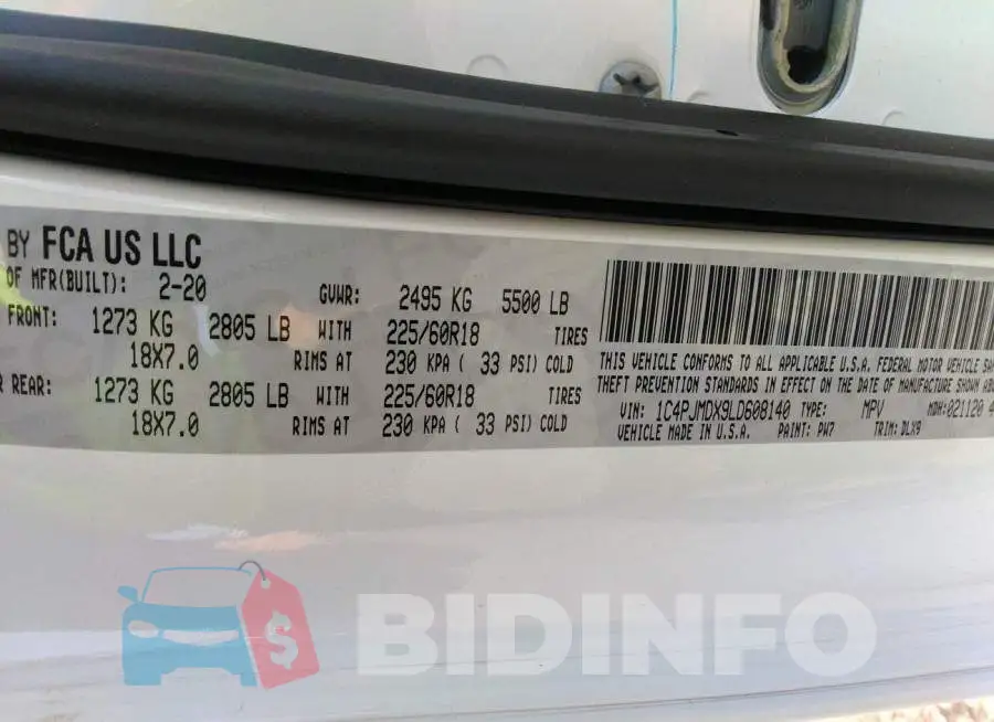 1C4PJMDX9LD608140 Photo# 9