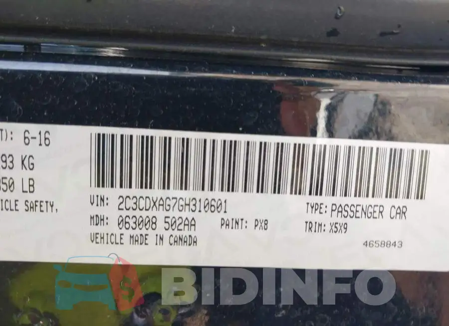 2C3CDXAG7GH310601 Photo# 9