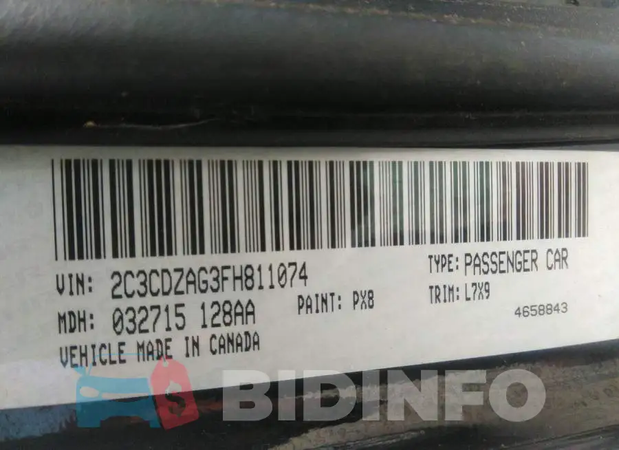 2C3CDZAG3FH811074 Photo# 9