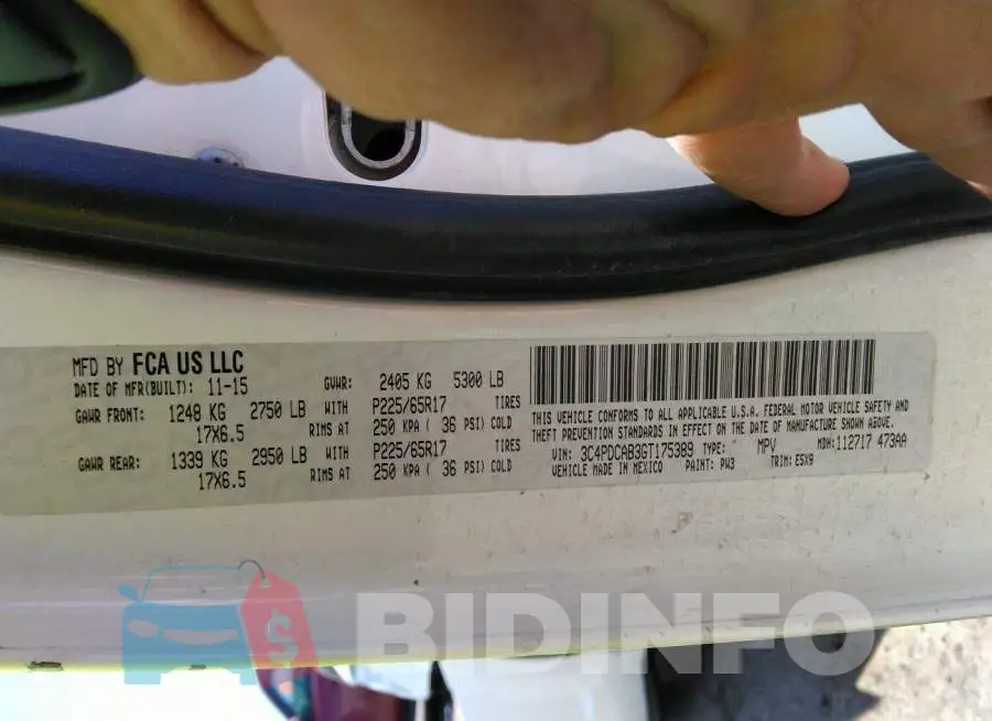 3C4PDCAB3GT175389 Photo# 9