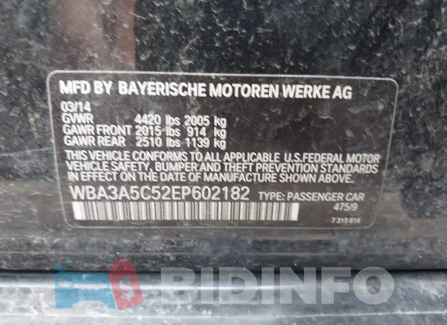 WBA3A5C52EP602182 Photo# 9